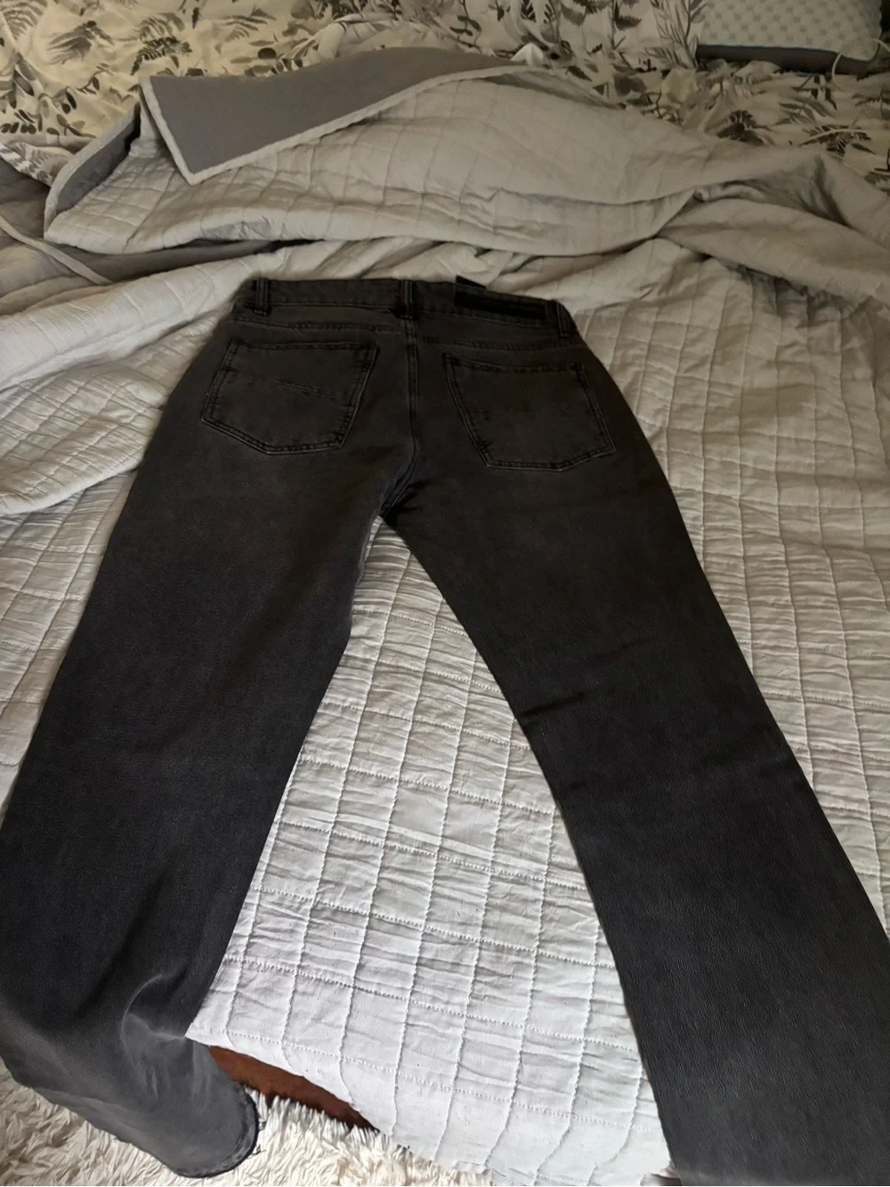 Men's Black Skinny Jeans with Studded Flame Detailing